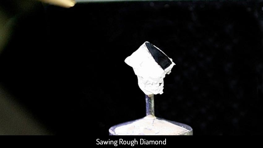 this is diamond 4P machine, Lazer Super 9 sawing rough diamond view